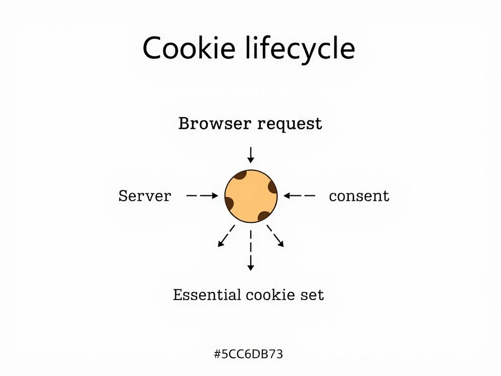 Diagram illustrating the cookie lifecycle and server-side evaluation process.