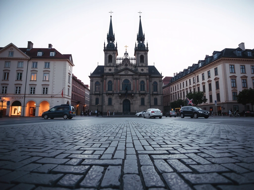 Prague architecture at dusk